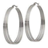 Chisel Stainless Steel Polished Wire Hoop Earrings